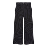 EMILIO PUCCI jeans tinta unita modello palazzo Nero per Bambina PV6A50 NERO EMILIO PUCCI