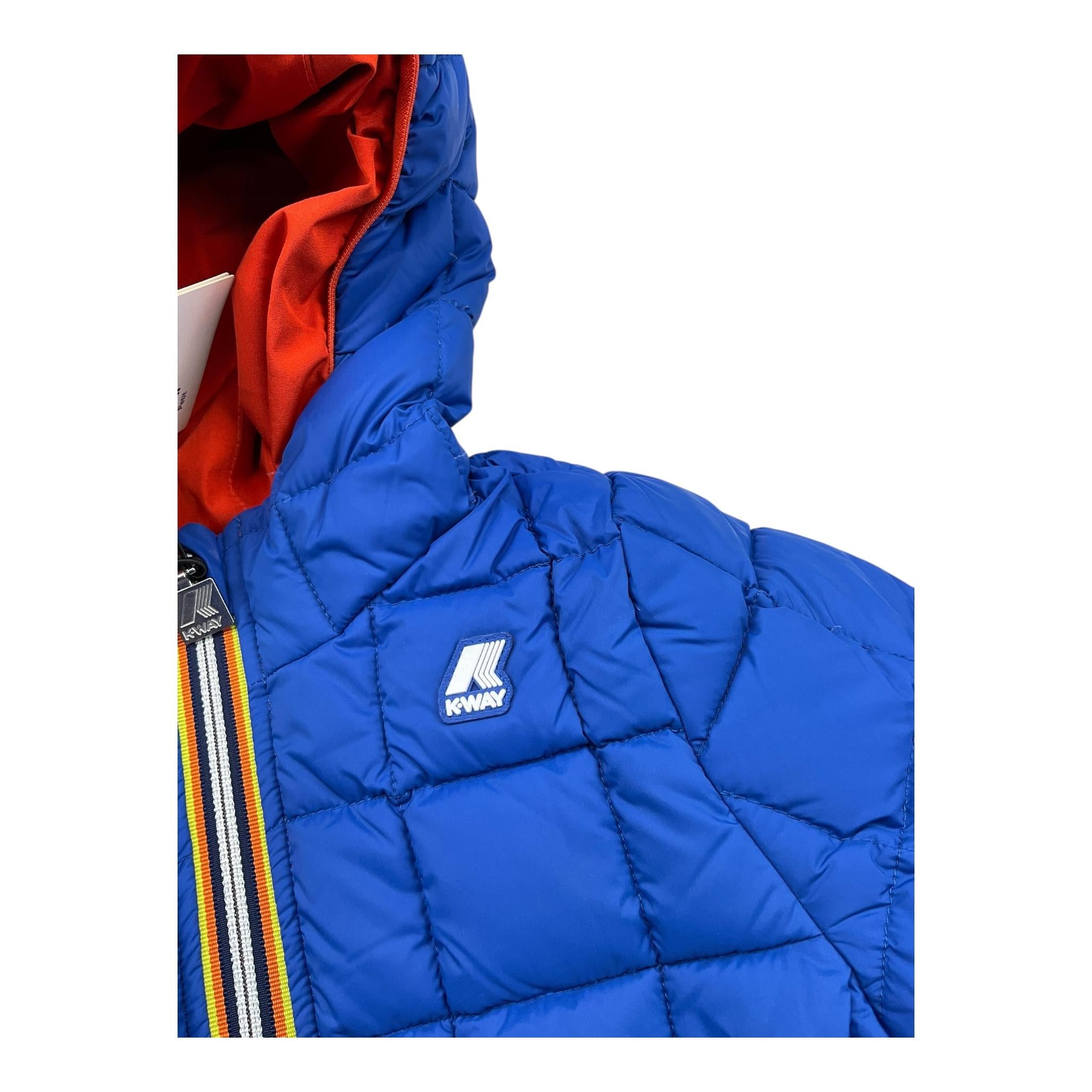 K-WAY giubbino reversibile bicolore con cappuccio Blu/arancione per Bambino K21383W BLU/ARANCIONE K-WAY