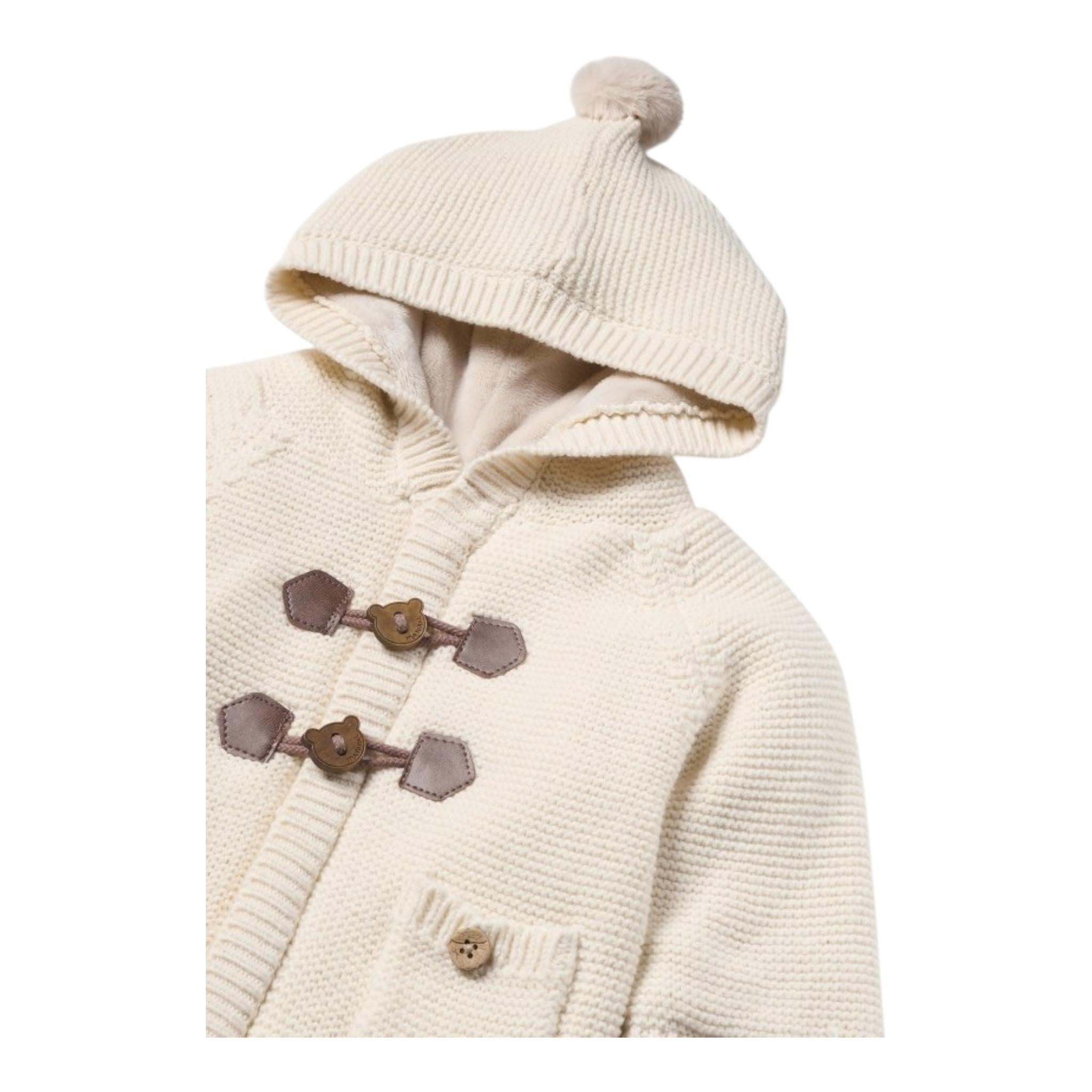 MAYORAL cappottino tinta unita con cappuccio Panna per Neonato 2303X PANNA MAYORAL