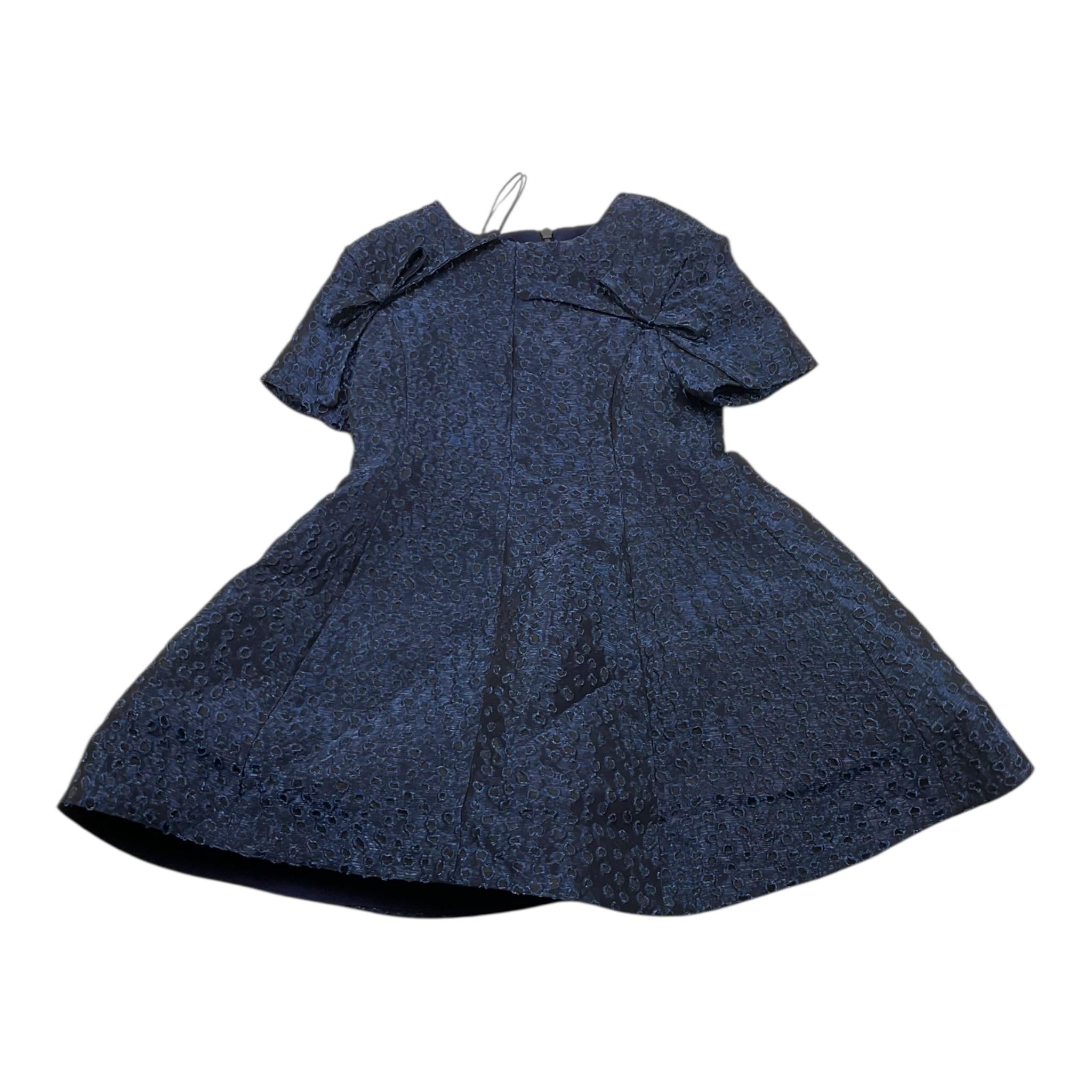 MIMISOL abito tinta unita mezza manica con ricami Blu per Bambina MFAB586 BLU MIMISOL