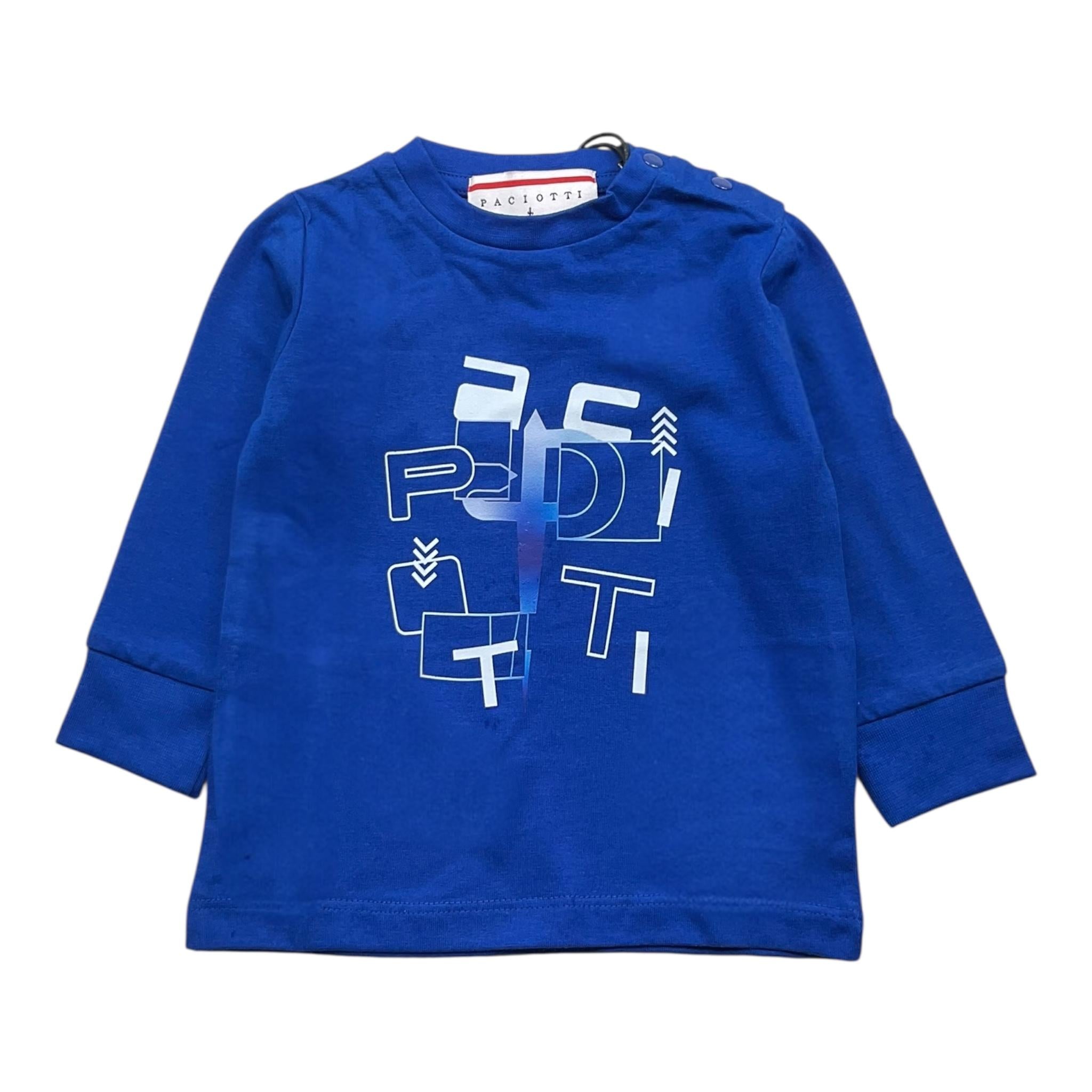CESARE PACIOTTI shirt girocollo tinta unita con stampa in contrasto Blu per Neonato TSP5315BN BLU CESARE PACIOTTI