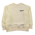 REPLAY felpa chiusa girocollo tinta unita con logo Panna per Bambino SV2065 PANNA REPLAY