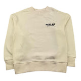 REPLAY felpa chiusa girocollo tinta unita con logo Panna per Bambino SV2065 PANNA REPLAY