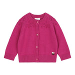 CARRE'MENT BEAU cardigan tinta unita cn ricami Fuxia per Neonata Y030211 FUXIA CARRE'MENT BEAU