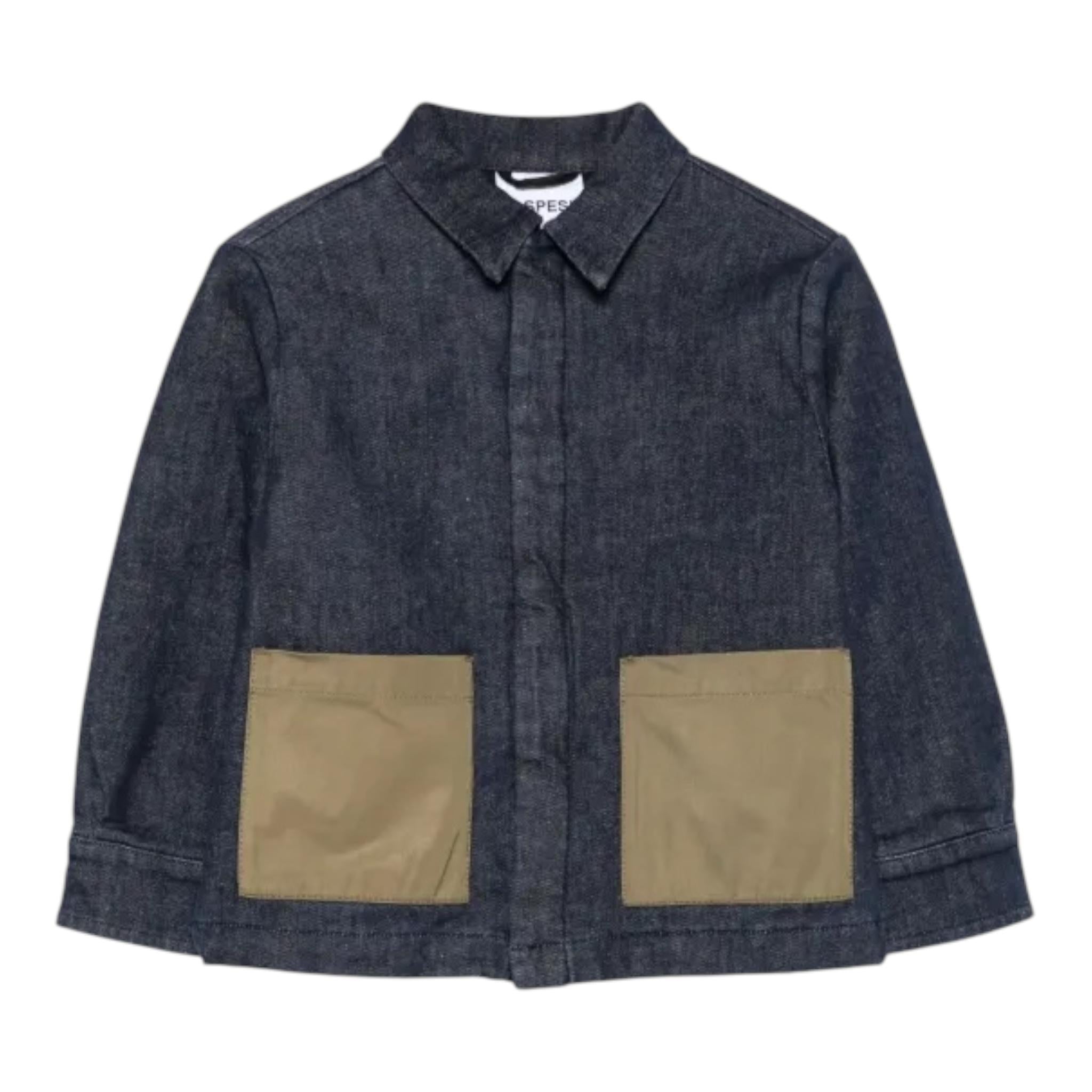 ASPESI giacca in denim tinta unita con bottoni Blu per Bambino F24046GMJ0046X BLU ASPESI