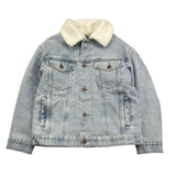 MOSCHINO giubbino in denim tinta unita con pelliccia e stampa Azzurro per Bambino HUS05C AZZURRO MOSCHINO