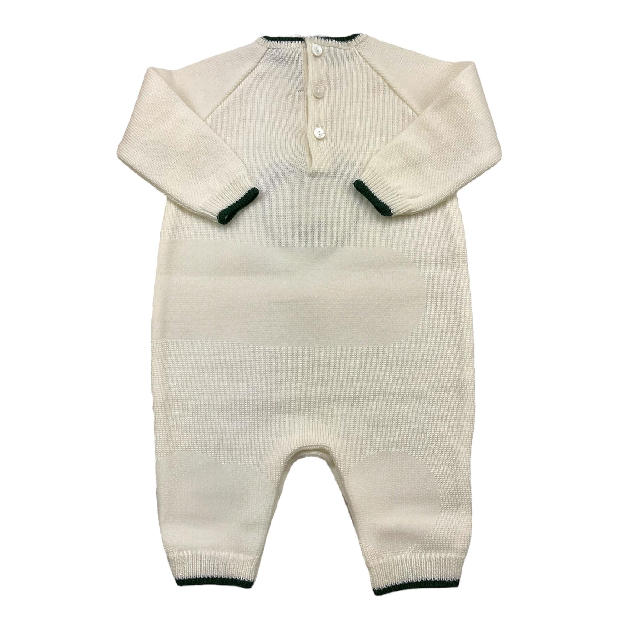 LITTLE BEAR tutina tinta unita con ricamo orso Panna per Neonato 9111 PANNA LITTLE BEAR