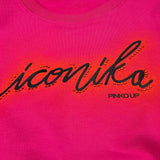 PINKO felpa girocollo tinta unita con stampa Fuxia per Bambina F4PIJGSW099 FUXIA PINKO
