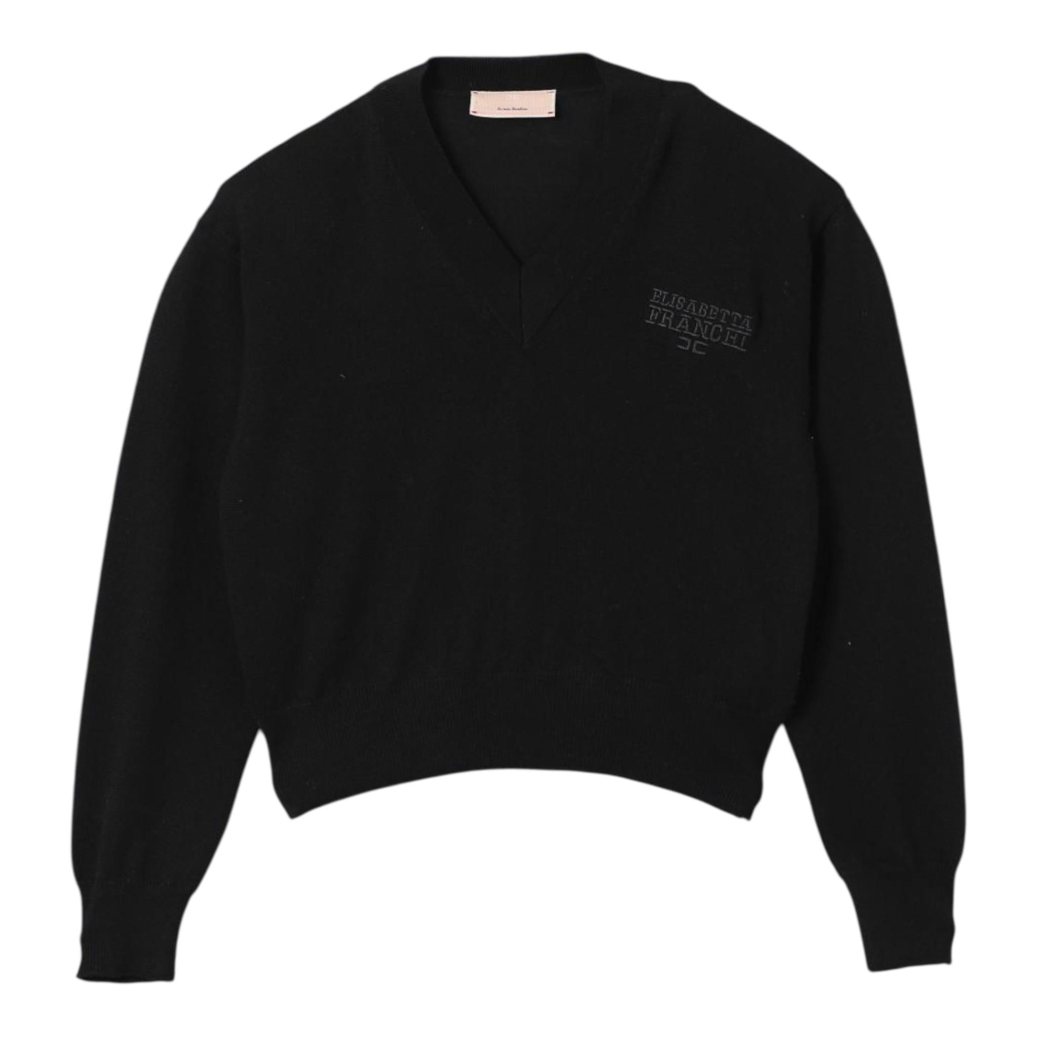 ELISABETTA FRANCHI maglia tinta unita scollo a zip Nero per Bambina EFMA149X NERO ELISABETTA FRANCHI