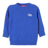 DIESEL maglia girocollo tinta unita con logo Cobalto per Neonato K00591 COBALTO DIESEL