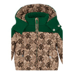 ROBERTO CAVALLI giubbino bicolore con cappuccio e stampe Beige/verde per Neonato TJT420 BEIGE/VERDE ROBERTO CAVALLI