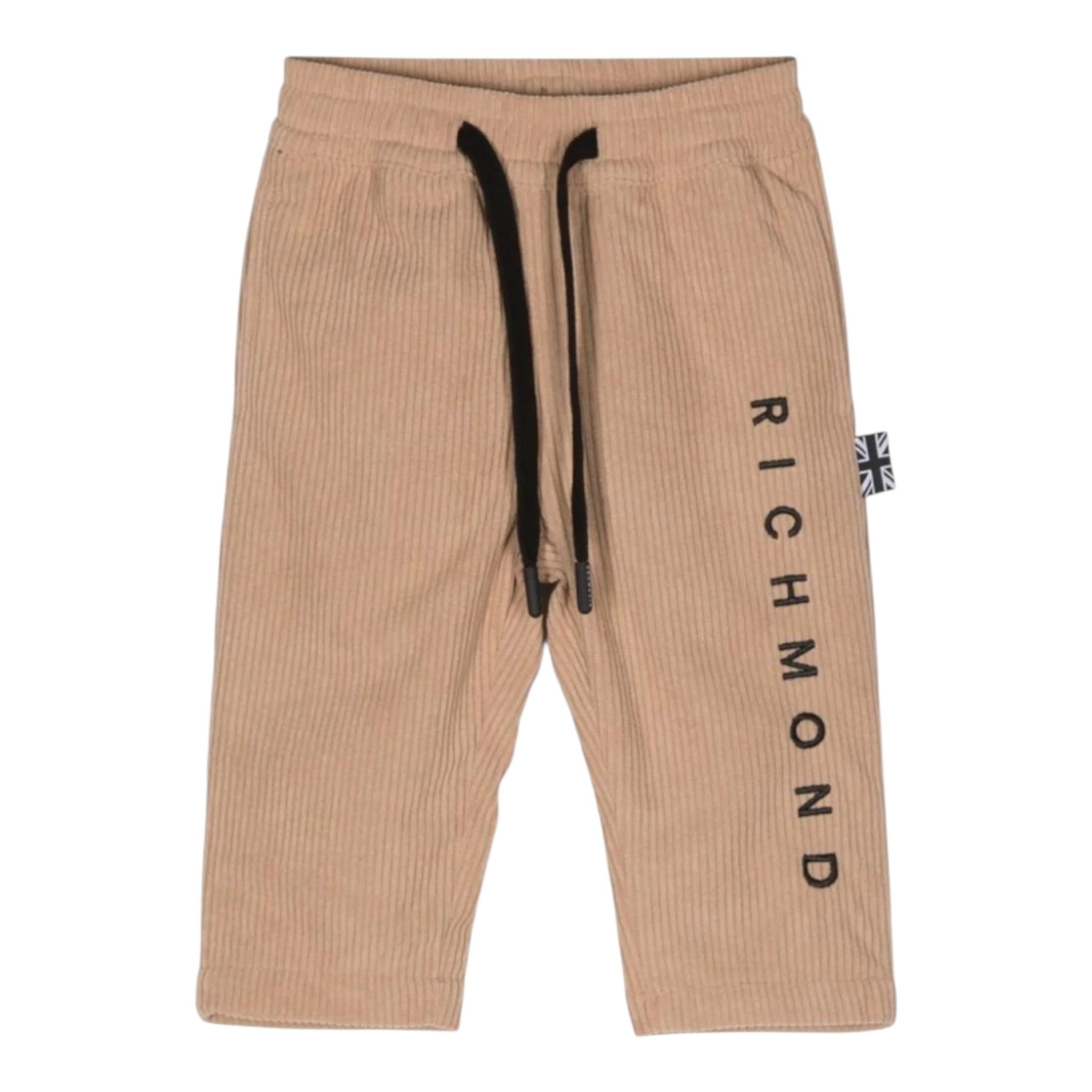 JOHN RICHMOND pantalone tinta unita con stampa e elastico in vita Beige per Neonato RIA24049PAXJ BEIGE JOHN RICHMOND