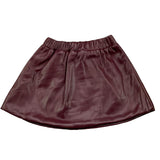 LE BEBE' gonna in ecopelle tinta unita con elastico in vita Bordeaux per Neonata LBG6072 BORDEAUX LE BEBE'