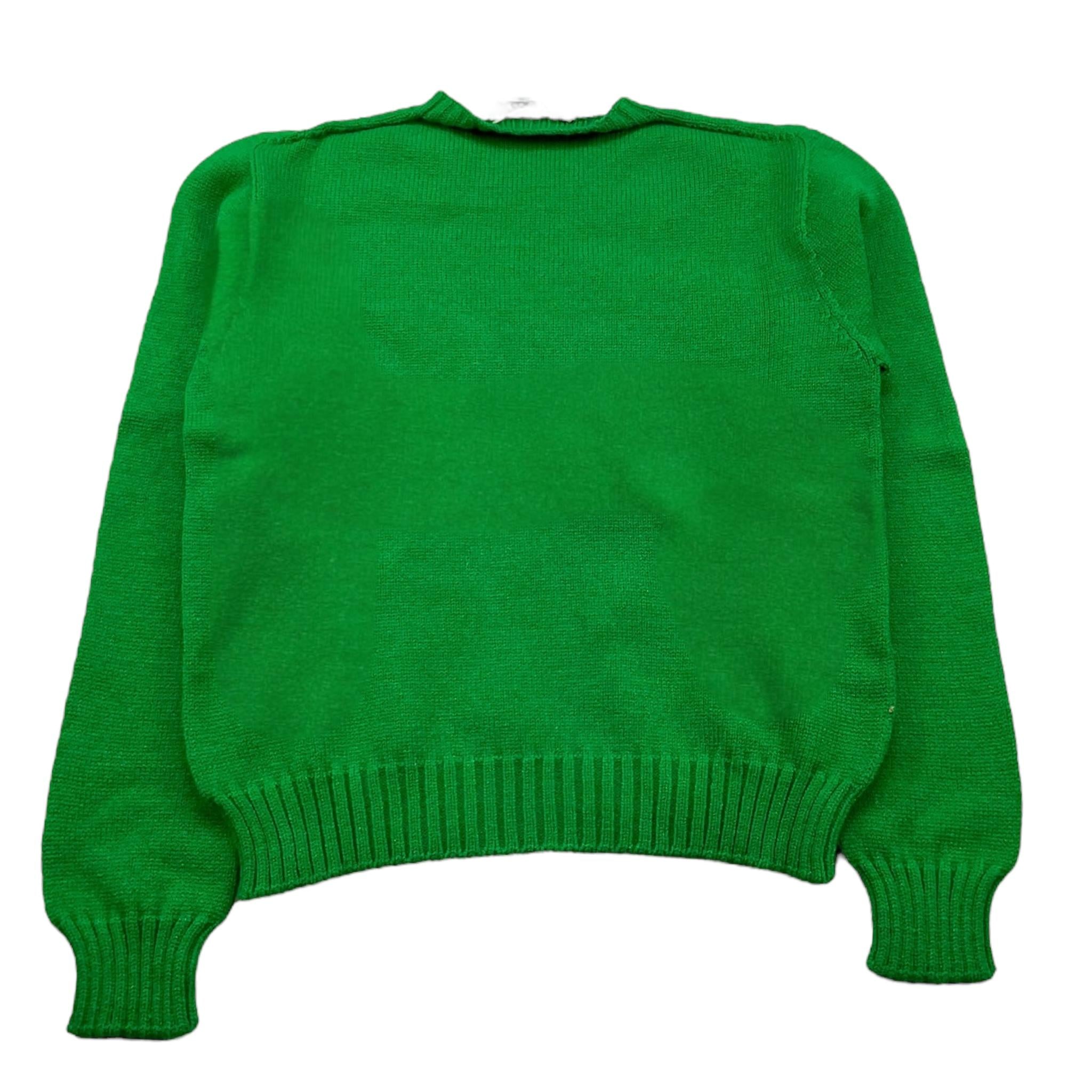 VICOLO maglia girocollo tinta unita con stampa Verde per Bambina 3141W00160XX VERDE VICOLO