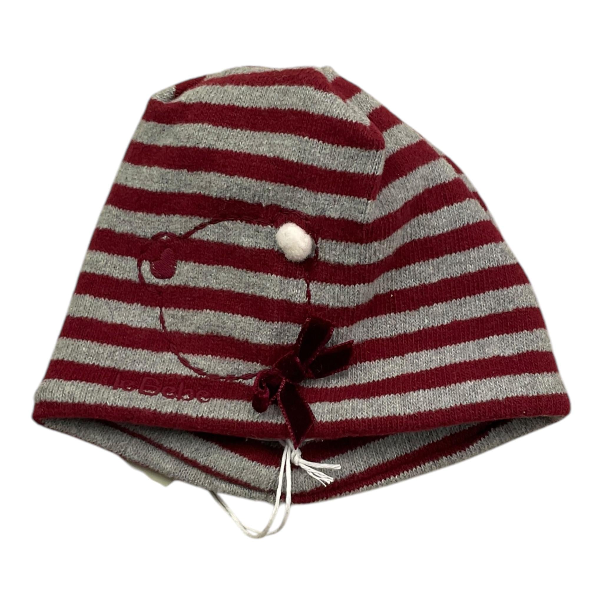LE BEBE' cappello tinta unita con fantasia a righe Grigio per Neonata LBG6122 GRIGIO LE BEBE'