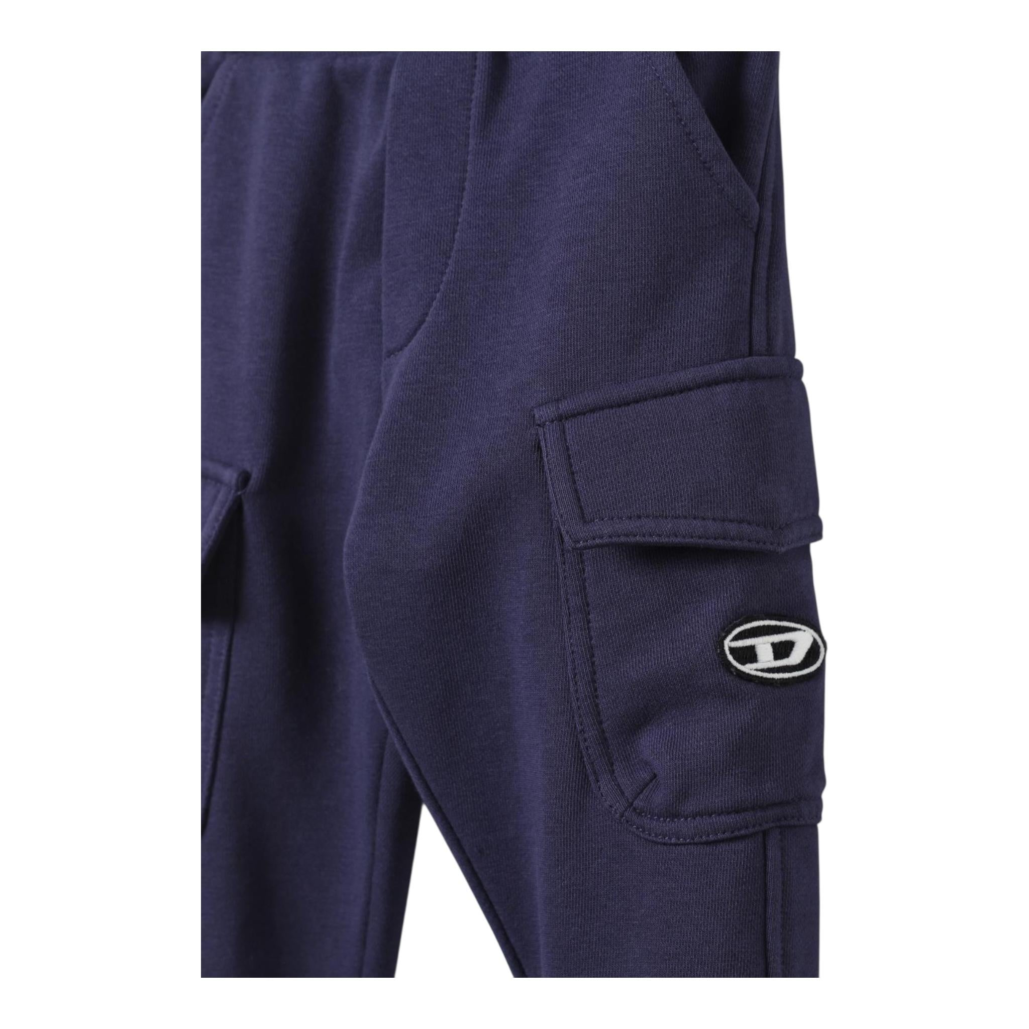 DIESEL pantalone tuta tinta unita cn tasche Blu per Neonato K00583 BLU DIESEL