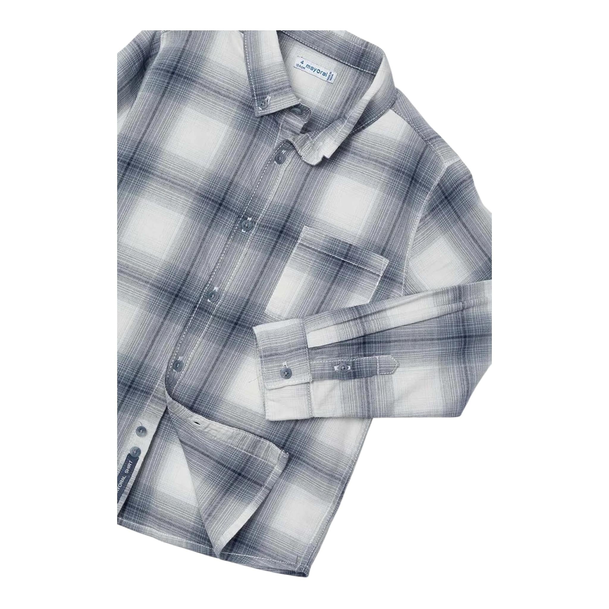 MAYORAL camicia tinta unita con fantasia a quadri Azzurro per Bambino 4114 AZZURRO MAYORAL