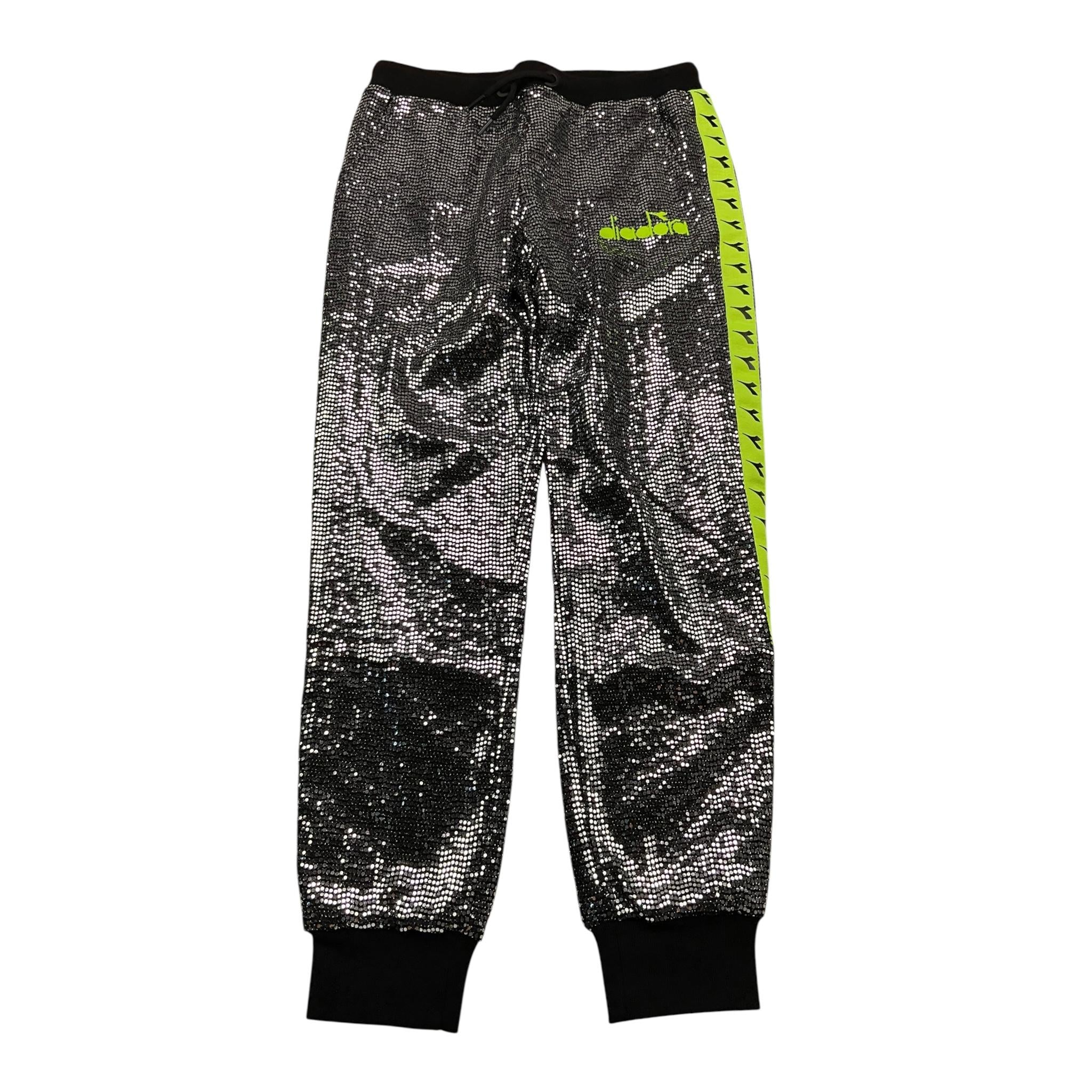 DIADORA pantalone modello tuta tinta unita con paillettes Nero per Bambina 028852 NERO DIADORA