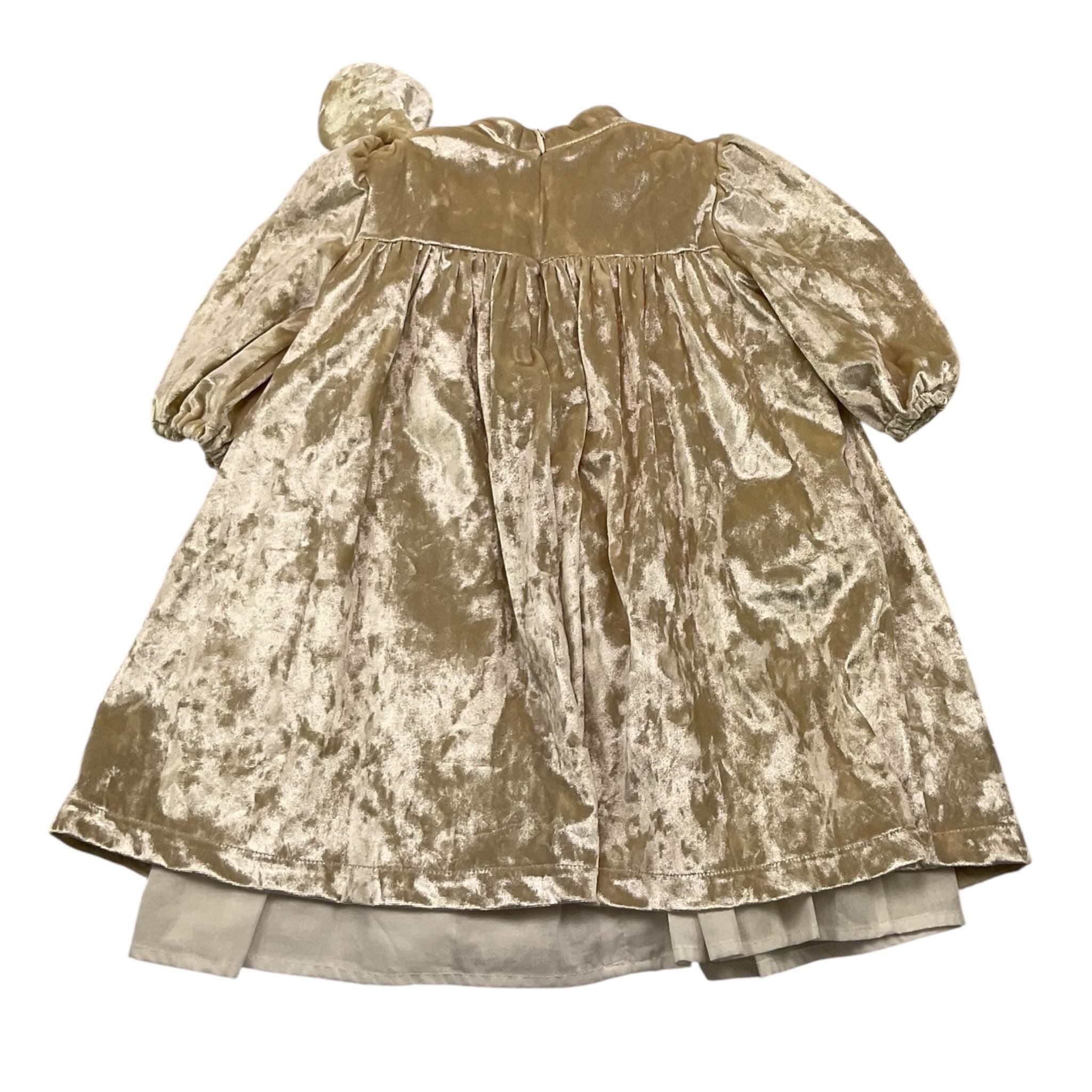 NANAN abito manica lunga in velluto Oro per Neonata I2352118P ORO NANAN