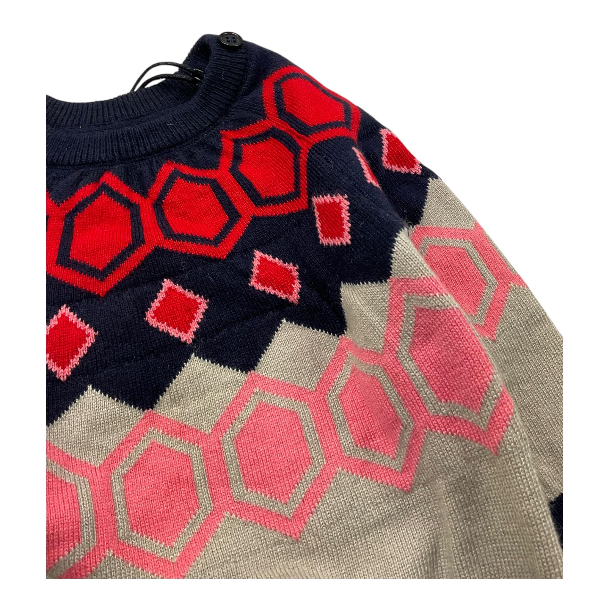TRUSSARDI maglia girocollo tinta unita con stampa Blu per Neonato TIA2521MA BLU TRUSSARDI