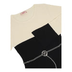 LIU JO abito manica lunga bicolore Panna/nero per Bambina GF4134 PANNA/NERO LIU JO