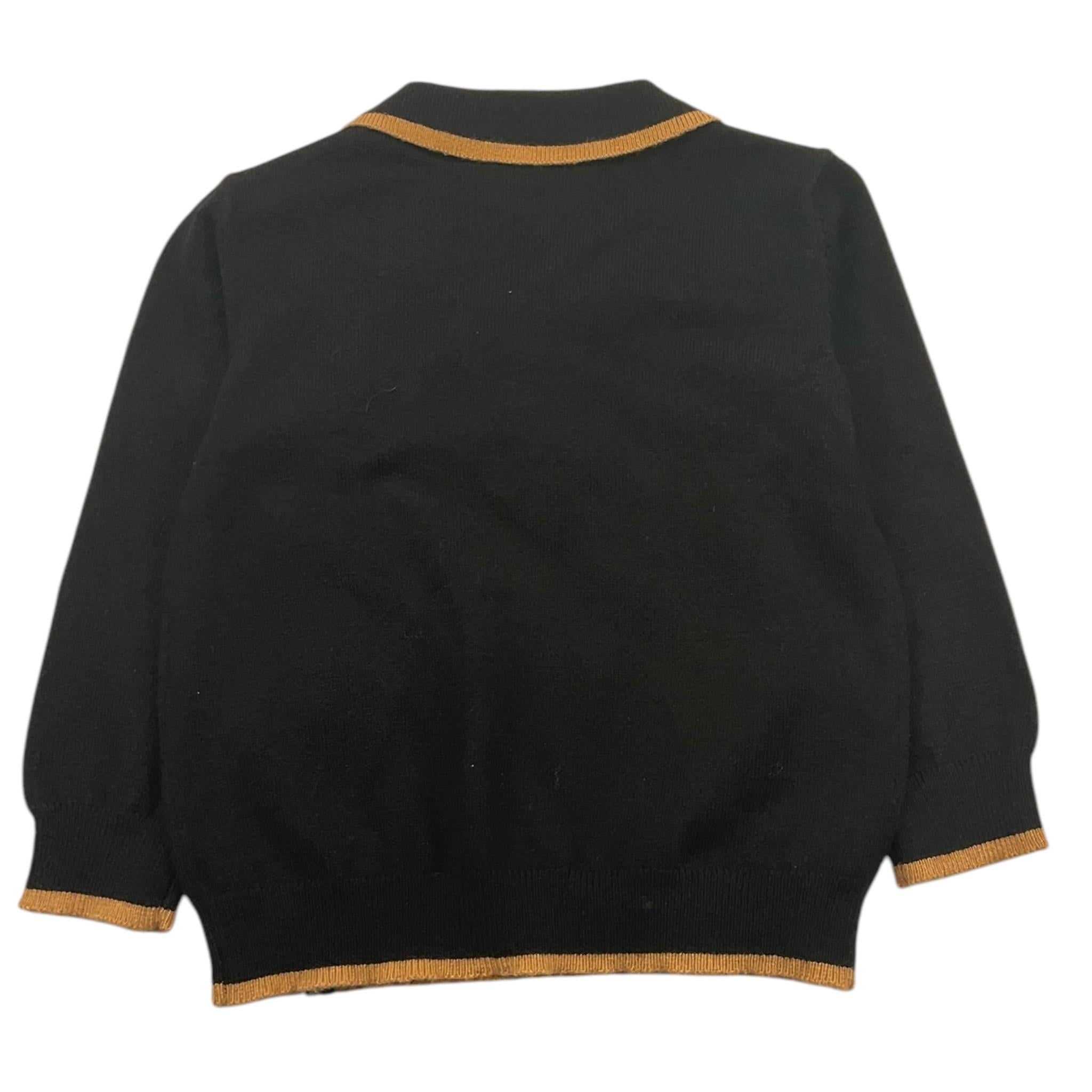 TRUSSARDI polo in maglia tinta unita cn profili in contrasto Nero per Neonato TIA25083MA NERO TRUSSARDI