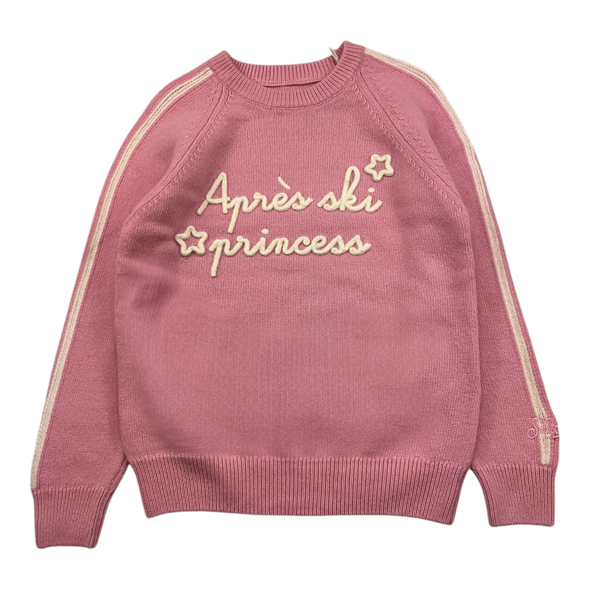 SAINT BARTH maglia tinta unita girocollo con stampa Rosa per Bambina APRES ROSA SAINT BARTH