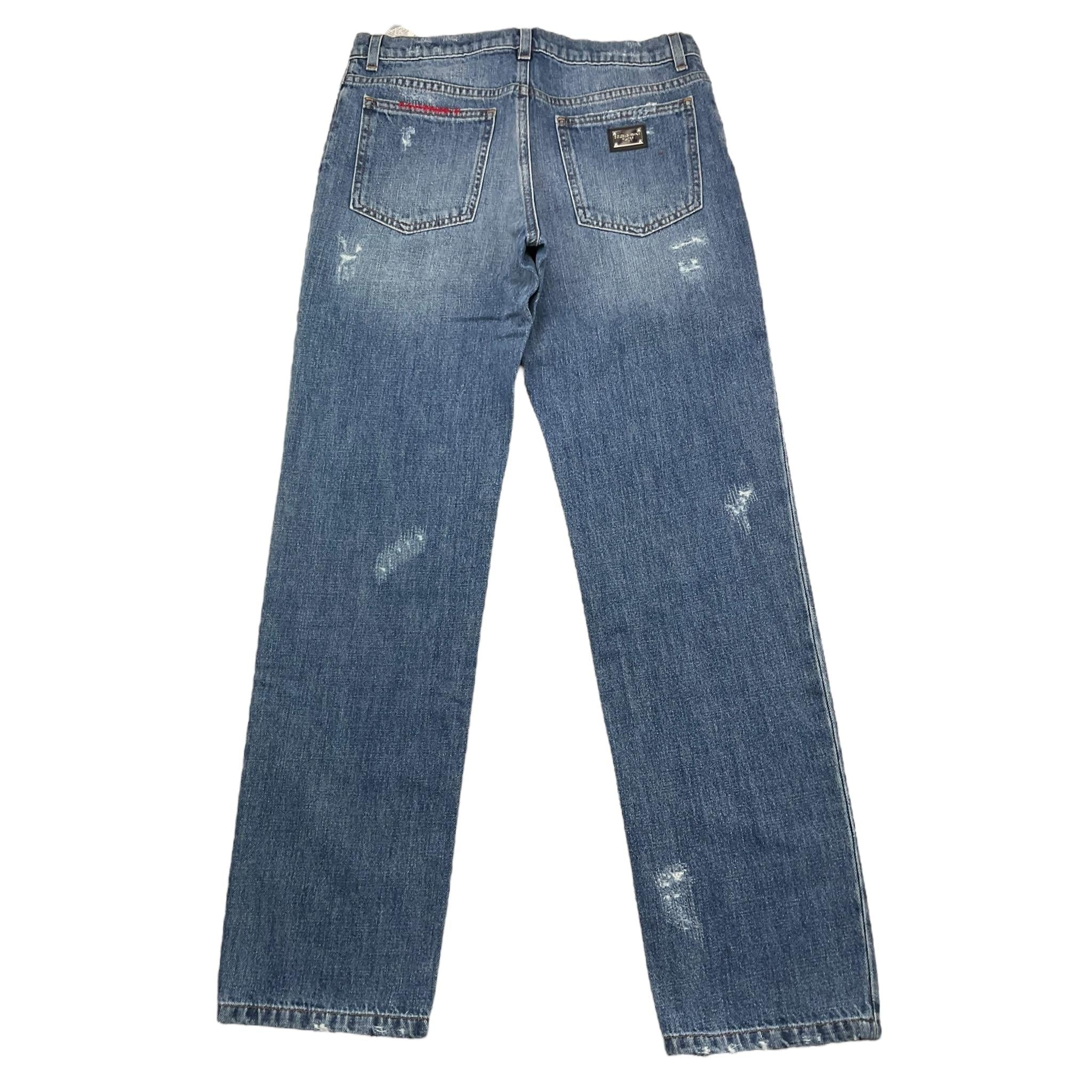 DOLCE & GABBANA jeans tinta unita con strappi Blu per Bambino L42F45 BLU DOLCE & GABBANA
