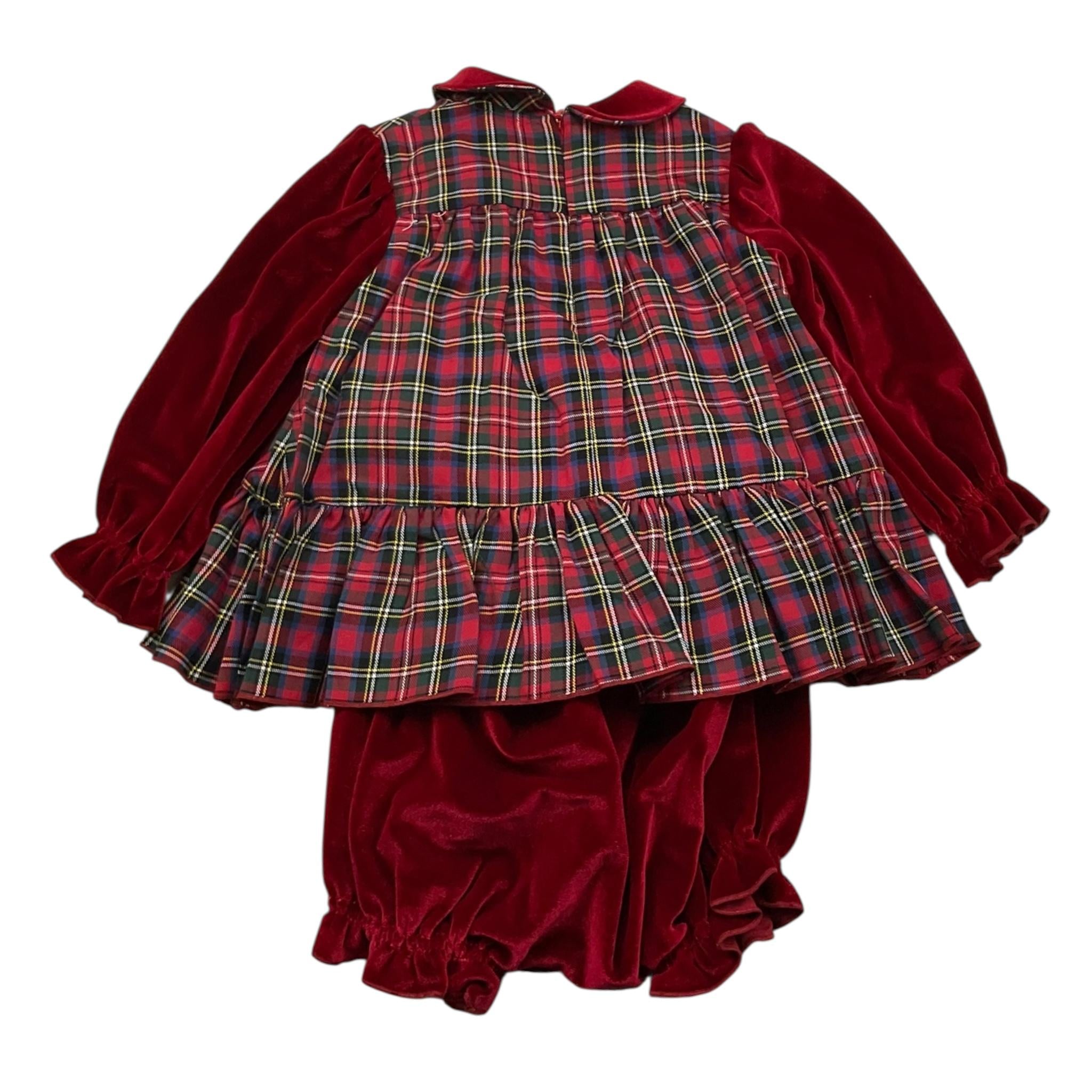 LA STUPENDERIA abito manica lunga tinta unita con culotte Rosso per Neonata TBAB58 ROSSO LA STUPENDERIA