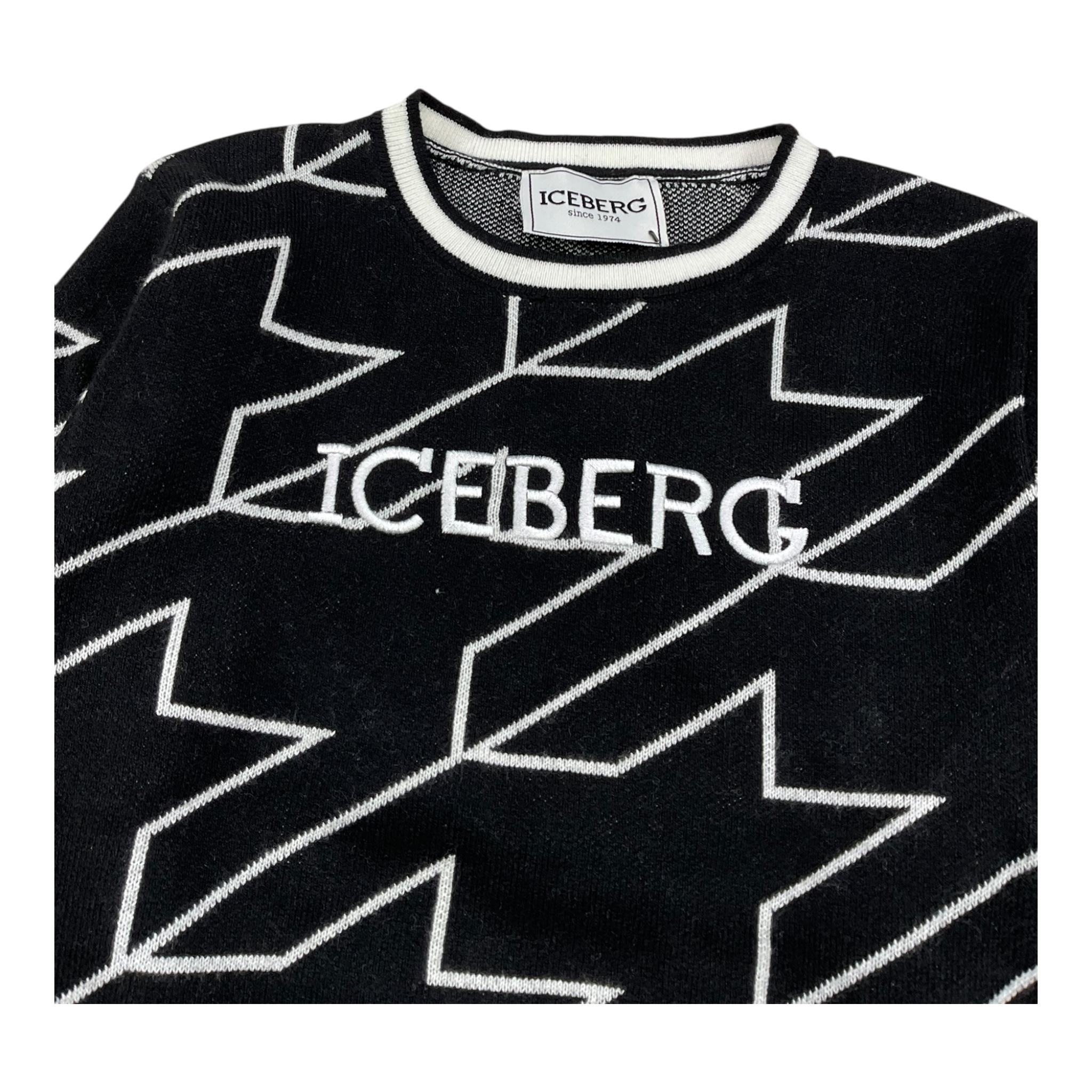 ICEBERG maglia girocollo tina unita con stampe in contrasto Nero per Bambina MGICE5358JX NERO ICEBERG