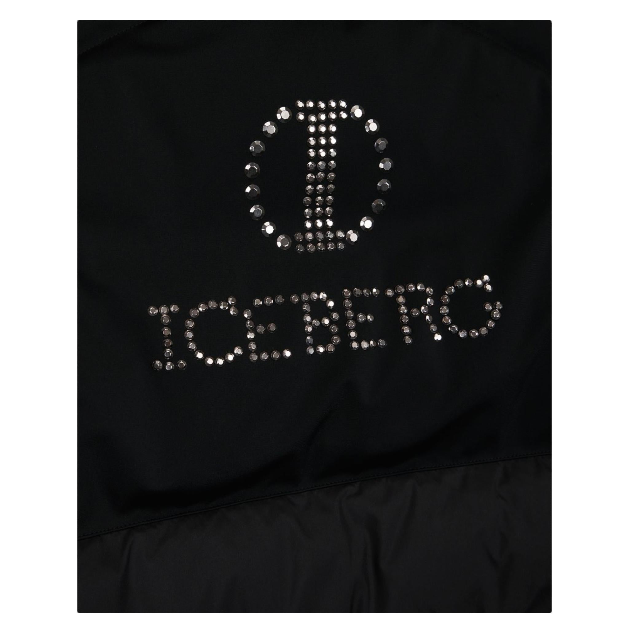 ICEBERG giubbino tinta unita con cappuccio e brillantini Nero per Bambina GBICE5353J NERO ICEBERG