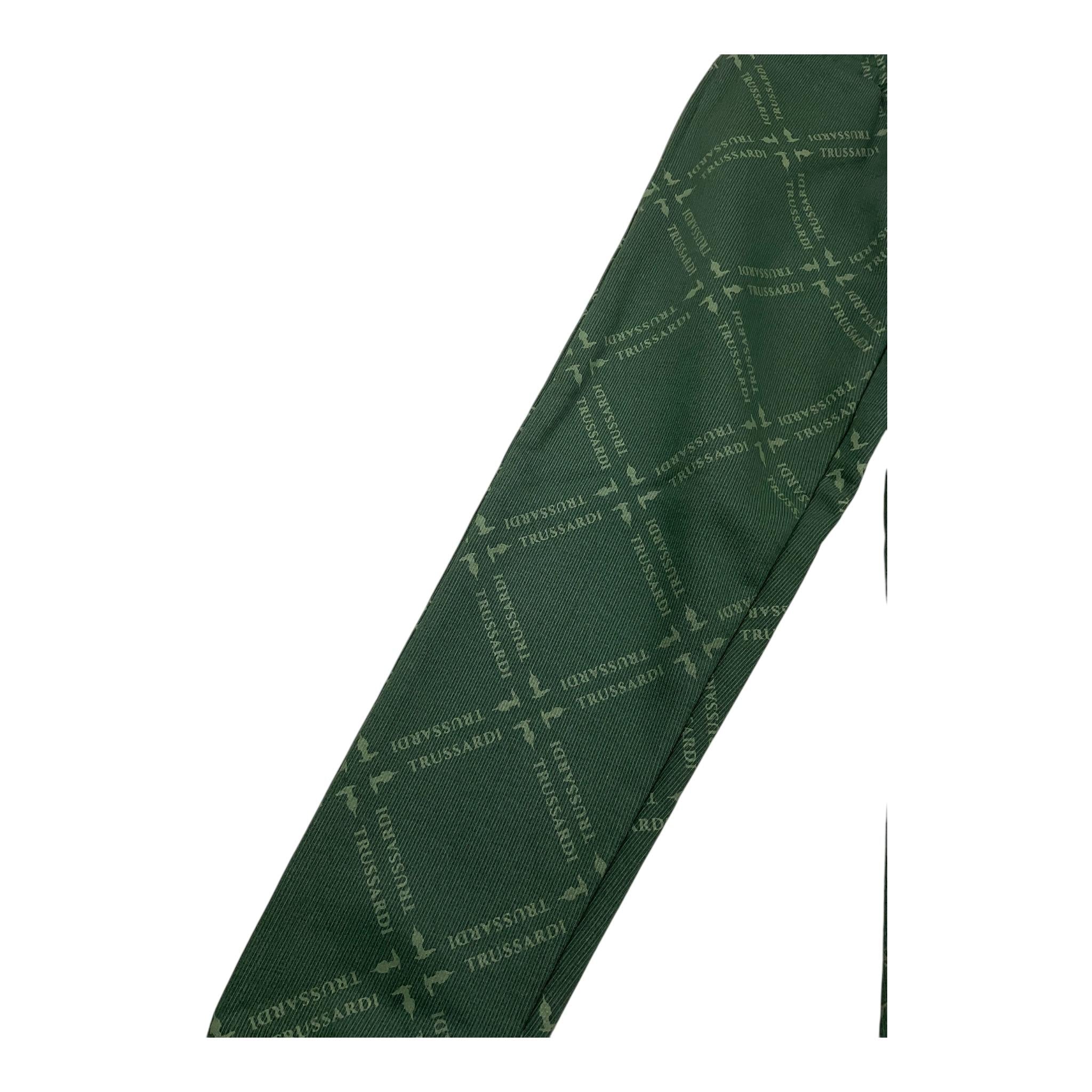 TRUSSARDI pantalone tuta tinta unita con stampe logo Verde per Bambino TBA25098PA VERDE TRUSSARDI