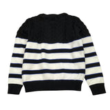 NEVER TOO maglia girocollo bicolore con fantasia a righe Bianco/nero per Bambino NT2074R BIANCO/NERO NEVER TOO