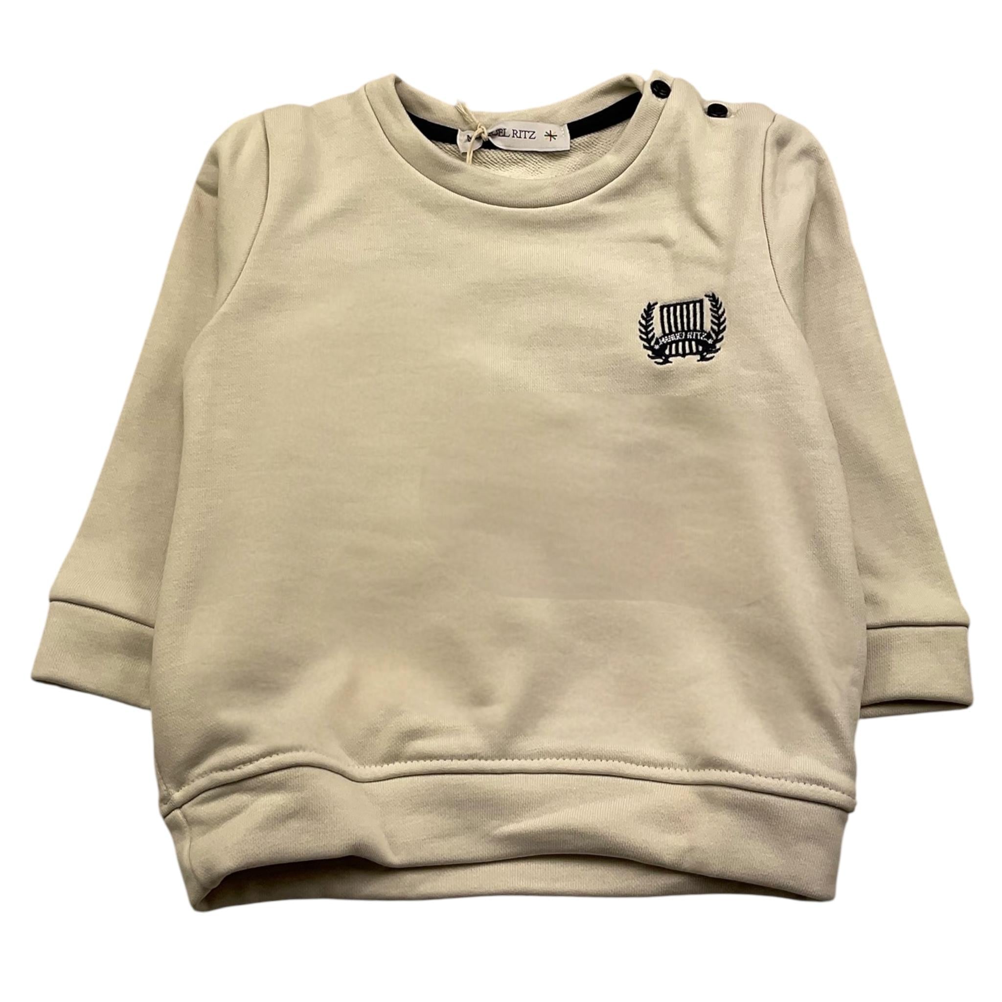 MANUEL RITZ felpa chiusa tinta unita girocollo Beige per Neonato MR2821 BEIGE MANUEL RITZ