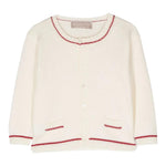 LA STUPENDERIA cardigan tinta unita con profili in contrasto Panna per Neonata WCCR65 PANNA LA STUPENDERIA