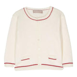 LA STUPENDERIA cardigan tinta unita con profili in contrasto Panna per Neonata WCCR65 PANNA LA STUPENDERIA