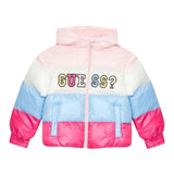 GUESS giubbino tricolore con zip e cappuccio Rosa per Neonata K2YL02WEGY0 ROSA GUESS