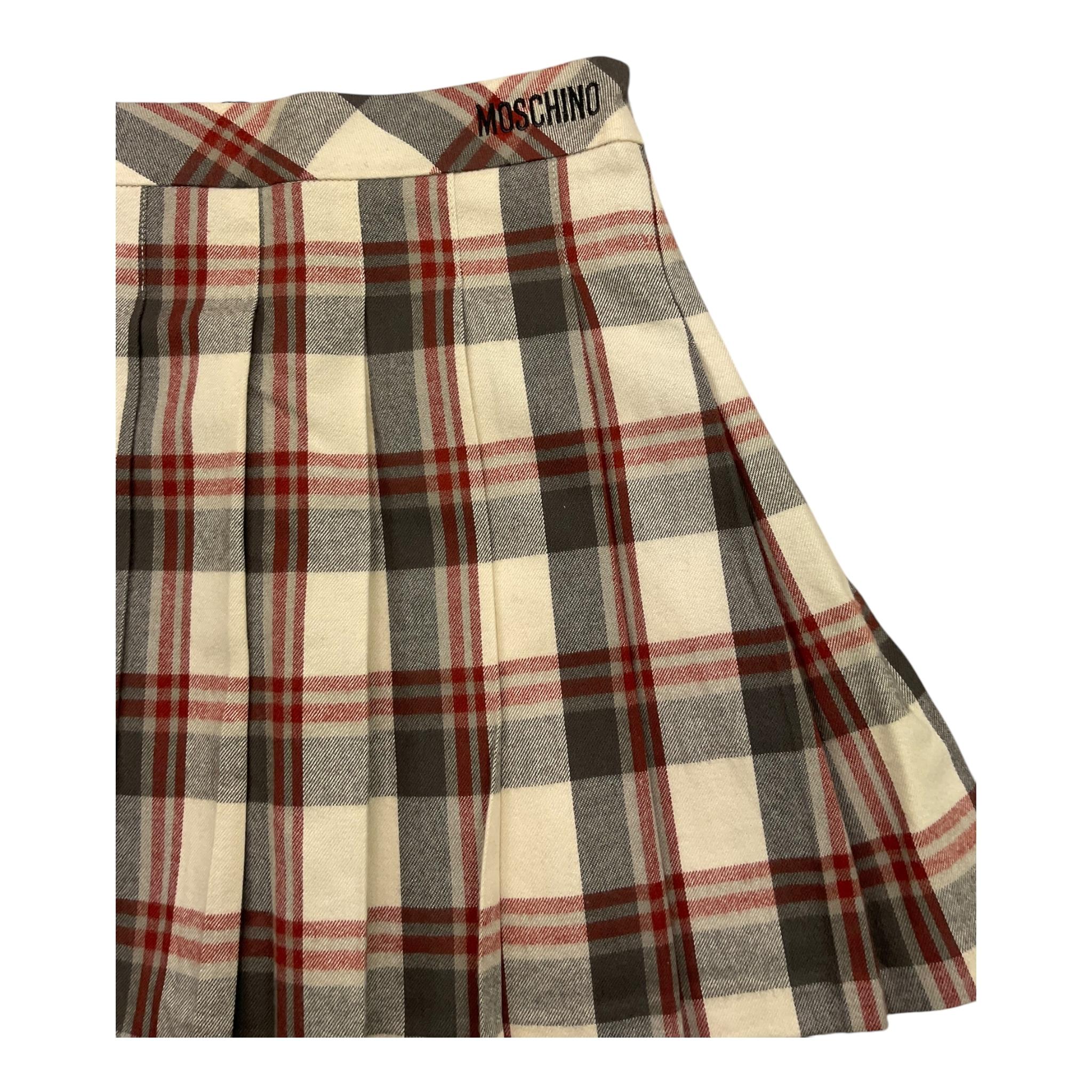 MOSCHINO gonna tinta unita con fantasia quadri Panna per Bambina HDJ041 PANNA MOSCHINO