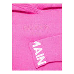 BALMAIN maglia tinta unita con cappuccio e stampa Fuxia per Bambina BV9B10 FUXIA BALMAIN