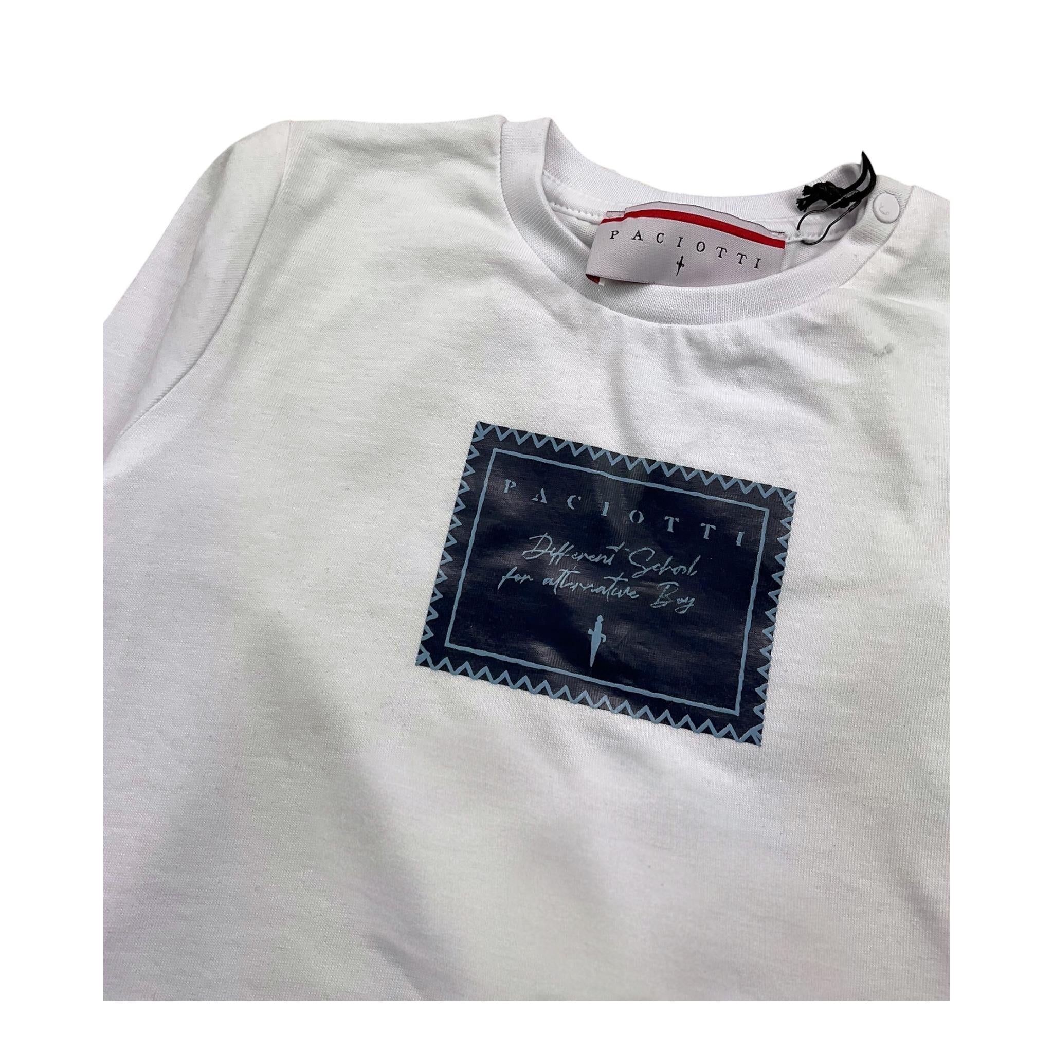 CESARE PACIOTTI shirt girocollo tinta unita con stampa Bianco per Neonato TSP5371BX BIANCO CESARE PACIOTTI