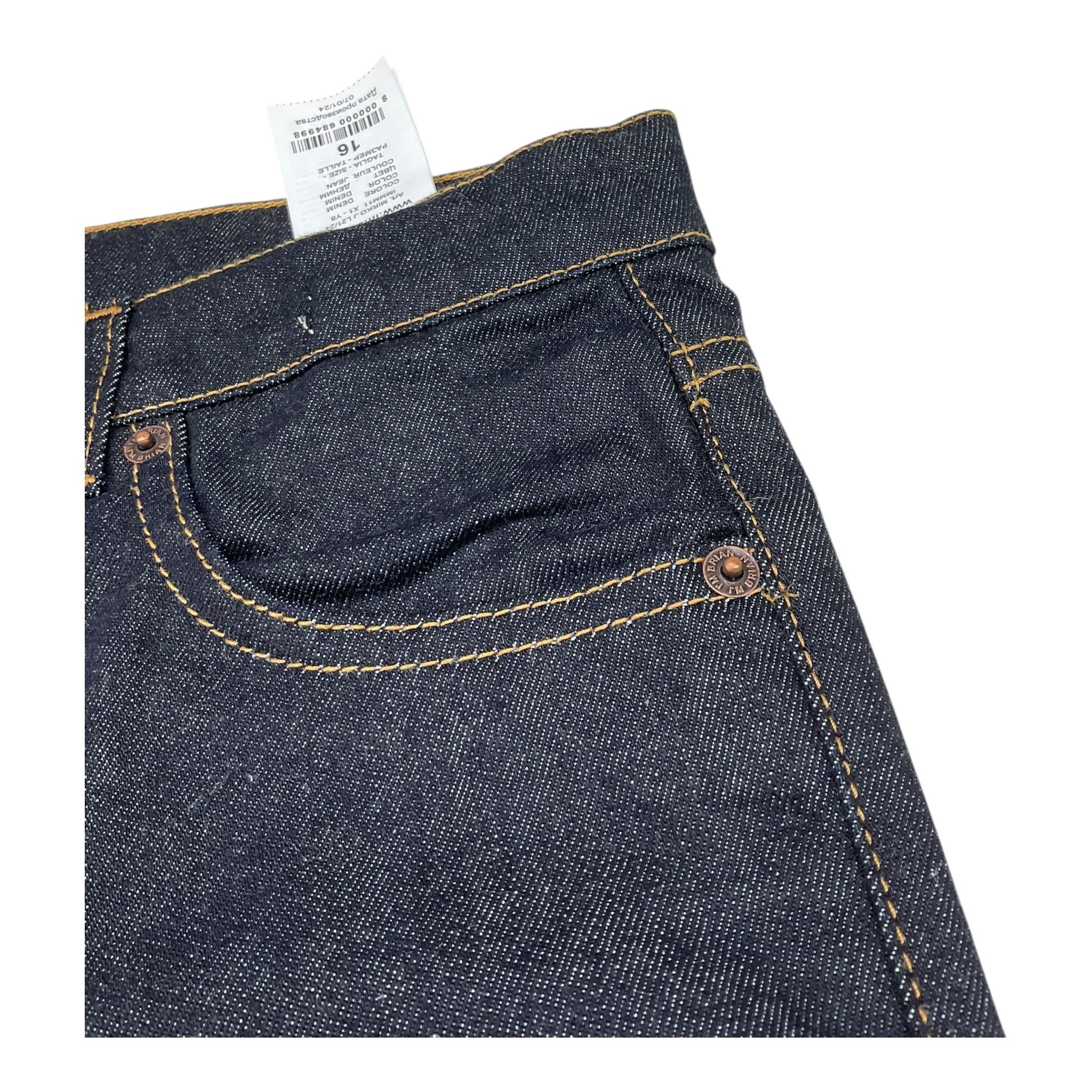 I'M BRIAN jeans tinta unita con cuciture in contrasto Blu per Bambino JL2124 BLU I'M BRIAN