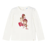 MAYORAL shirt tinta unita con stampa in contrasto Panna per Bambina 4065 PANNA MAYORAL
