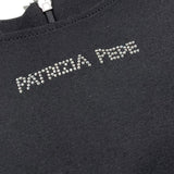 PATRIZIA PEPE abito manica lunga tinta unita con frange Nero per Bambina 7A0515XX NERO PATRIZIA PEPE