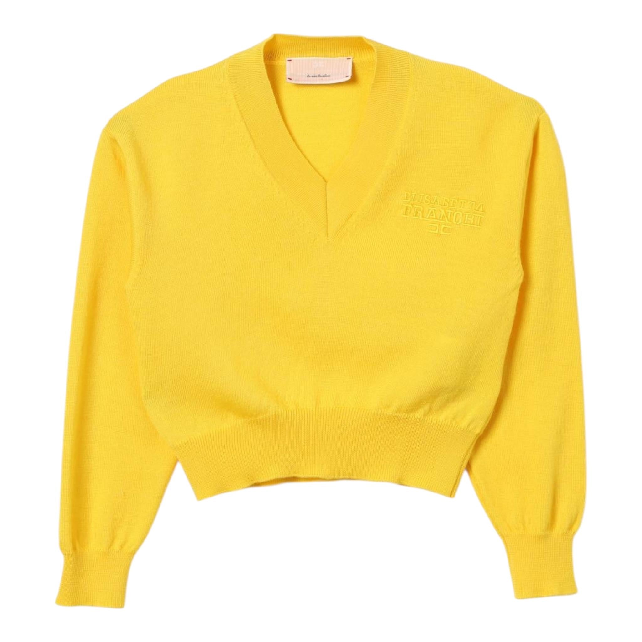 ELISABETTA FRANCHI maglia tinta unita scollo a zip Giallo per Bambina EFMA149 GIALLO ELISABETTA FRANCHI