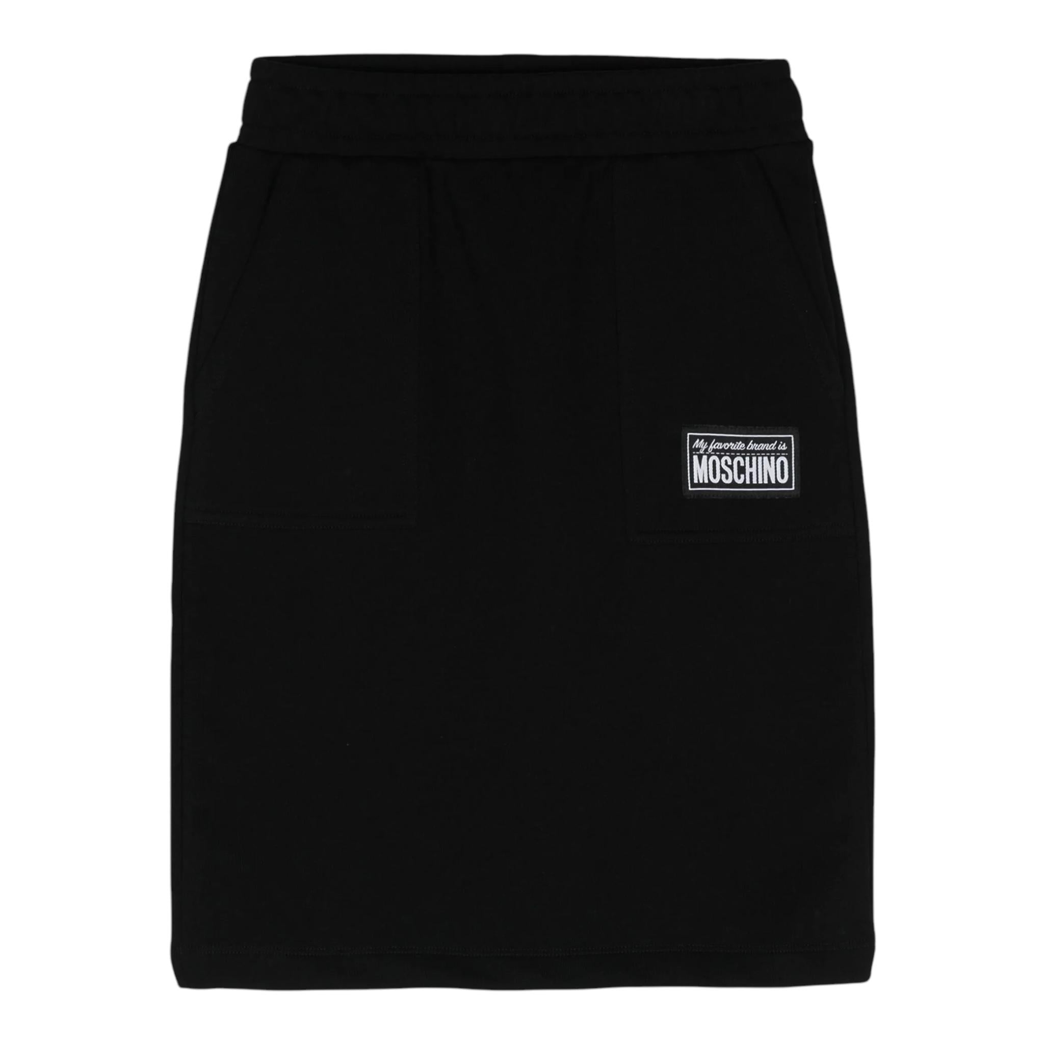 MOSCHINO gonna tinta unita in tuta con elastico in vita Nero per Bambina HDJ03D NERO MOSCHINO