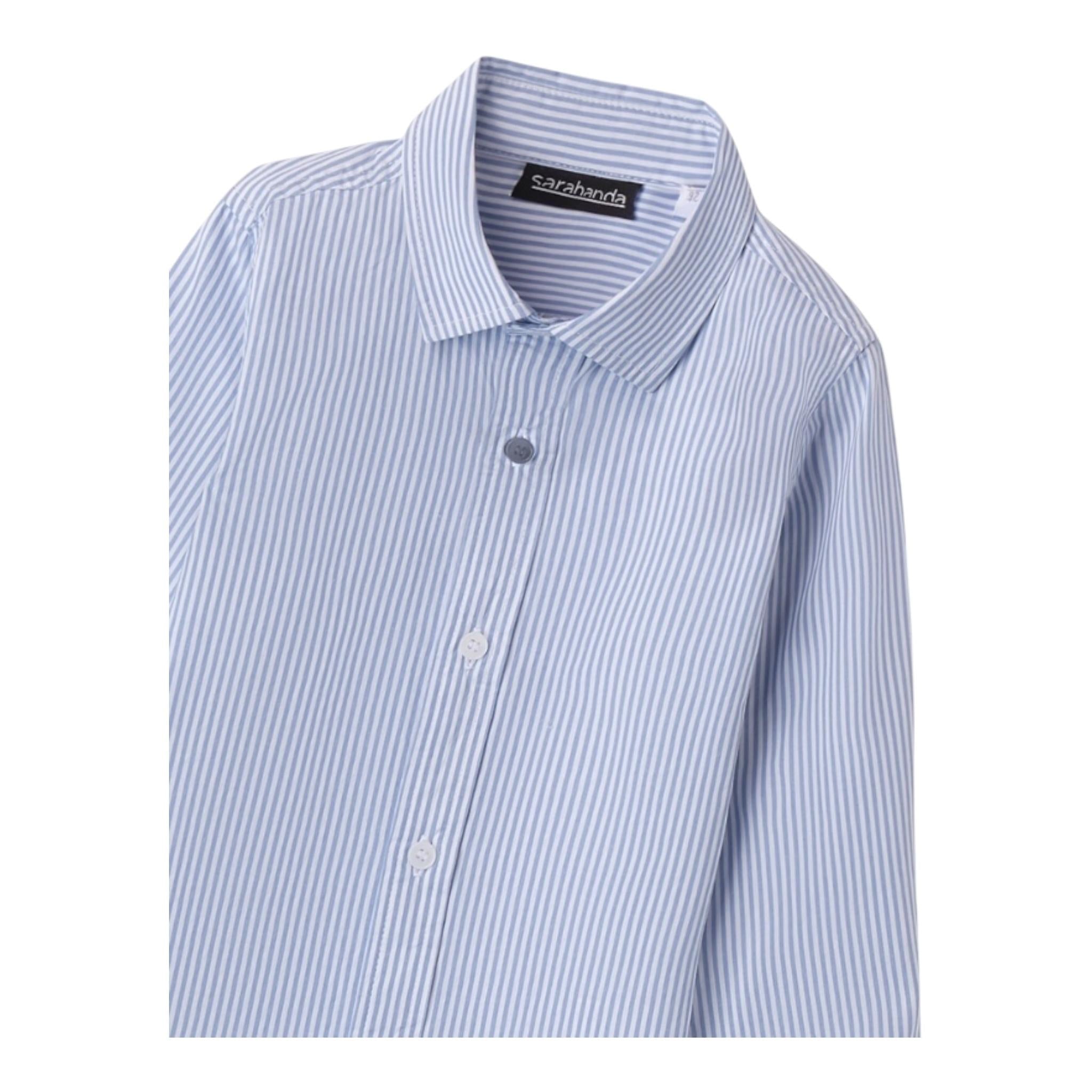 SARABANDA camicia tinta unita con fantasia a righe Bianco per Bambino 023J BIANCO SARABANDA