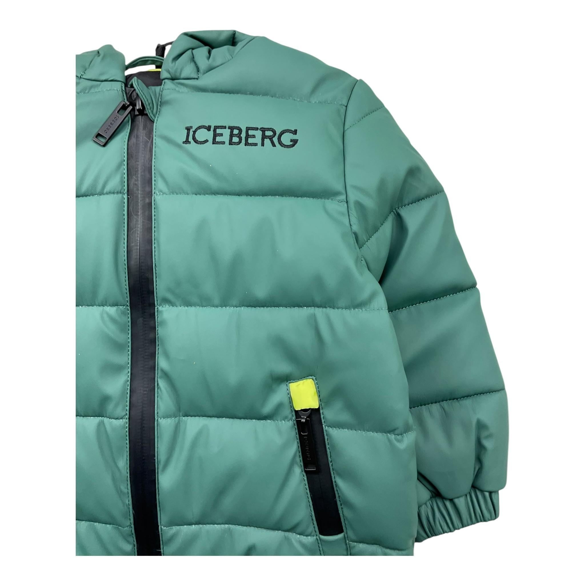ICEBERG giubbino tinta unita con zip e cappuccio Verde per Neonato GBICE5309B VERDE ICEBERG