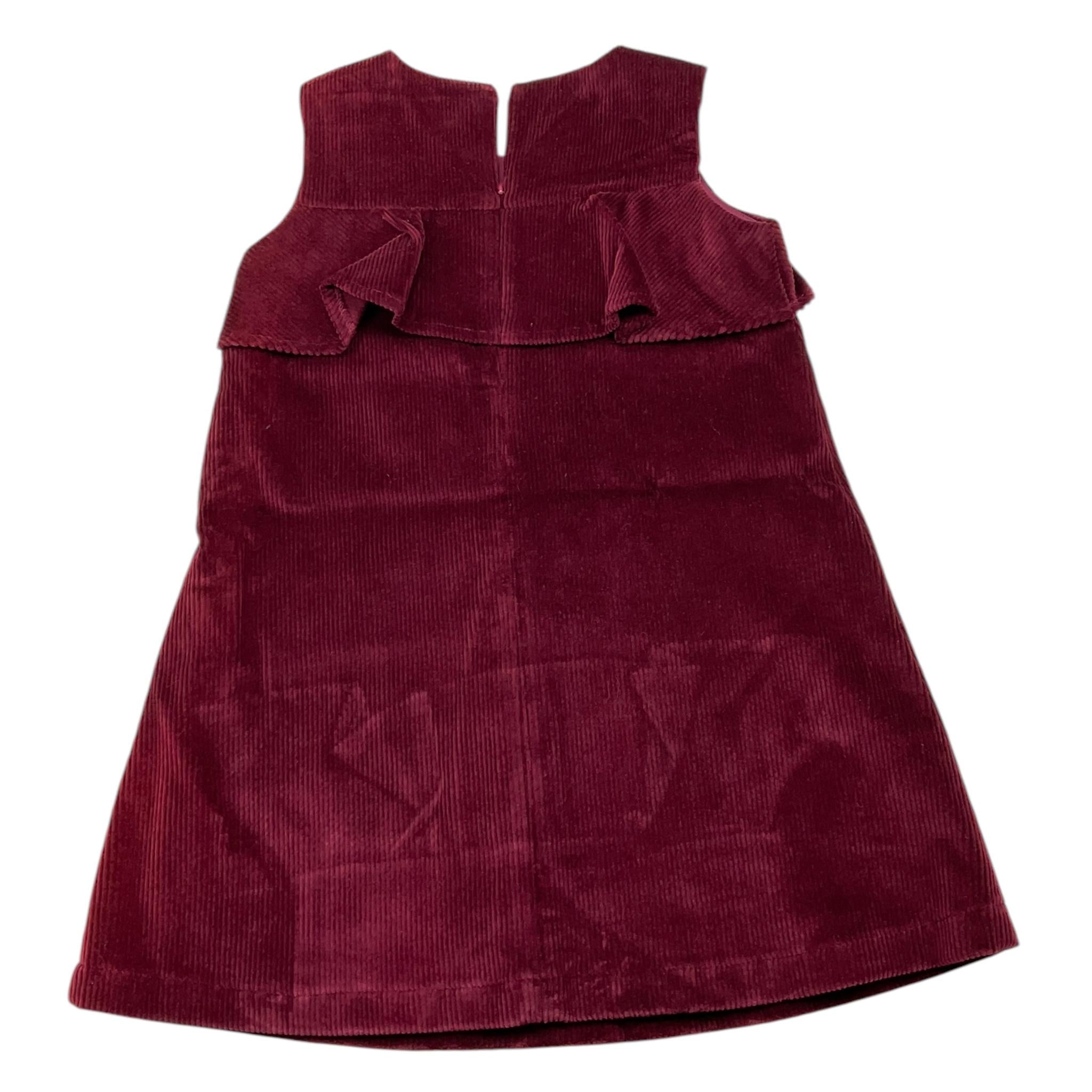 TRUSSARDI abito giromanica tinta unita in camoscio Bordeaux per Bambina TGA25124VE BORDEAUX TRUSSARDI