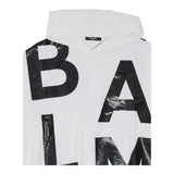 BALMAIN felpa chiusa con cappuccio tinta unita cn logo in contrasto Bianco per Bambino BY4P50 BIANCO BALMAIN