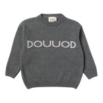 DOU DOU maglia girocollo tinta unita con logo Grigio per Bambino DV9P20 GRIGIO DOU DOU